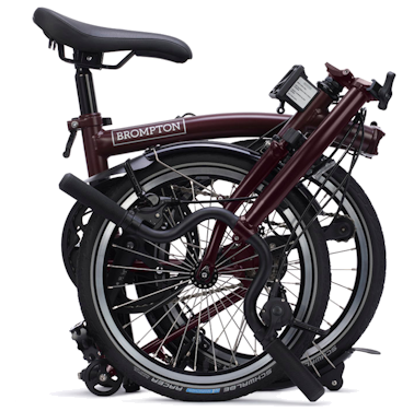 Brompton folding bike, folded up