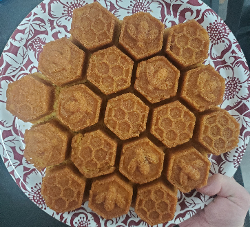 Baked cornbread in the honeycomb pan