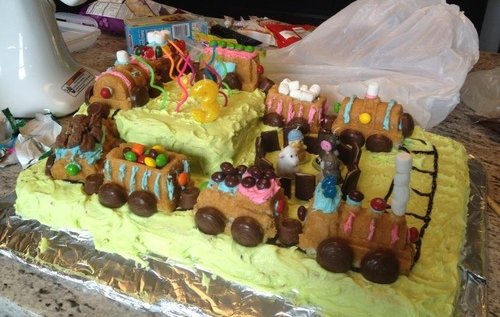 Grandma-esque train cakes